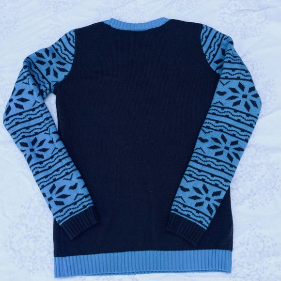 Snowflake Latke Happy Face Sweater Swedish Norwegian Nordic Fun! - Picture 5 of 6